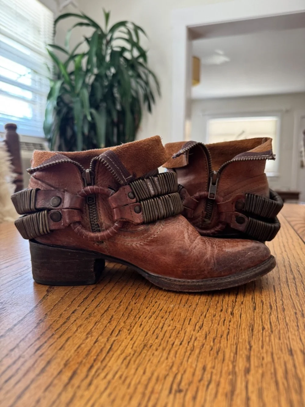 Freebird by Steven Women's Ankle Boots Size 7 Genuine Leather Metal Details